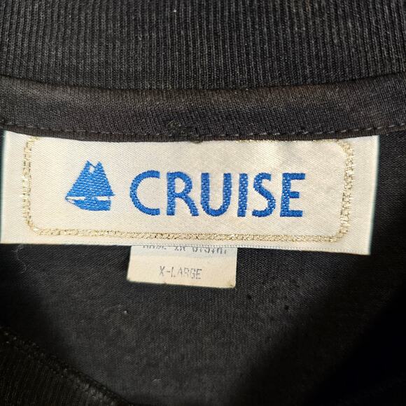 Vintage RARE Cruise Branded Black Shirt Embroidered Seashells Women's XL USA - Picture 8 of 8